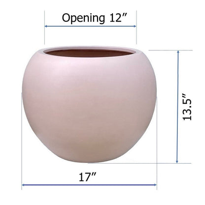 Jardinière sphérique moderne en fibre de pierre Riverside de DreamPatio pour intérieur/extérieur