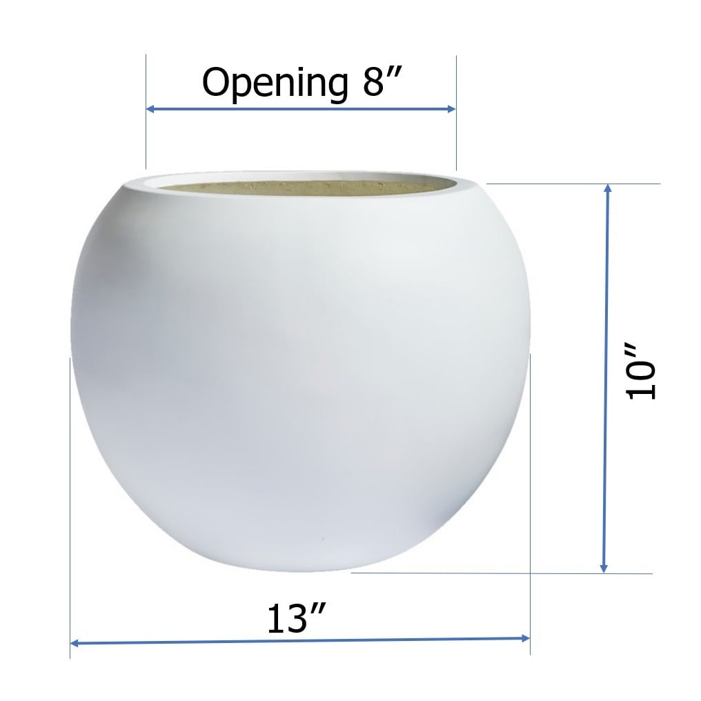 Jardinière sphérique moderne en fibre de pierre Riverside de DreamPatio pour intérieur/extérieur