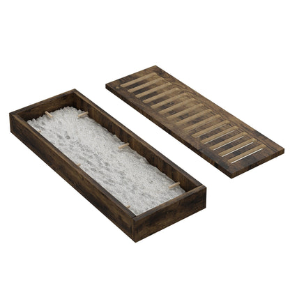 Meuble multifonctionnel pour bac à litière à double compartiment