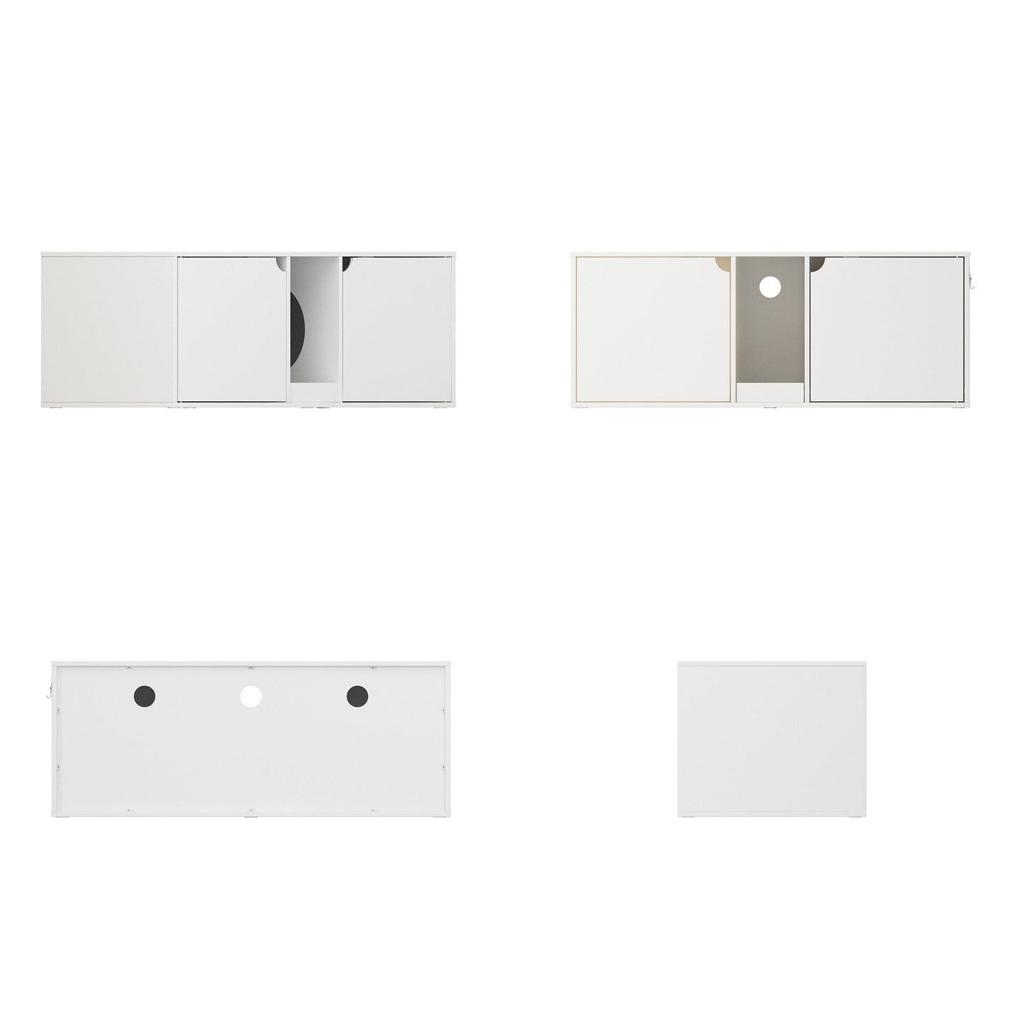 Meuble multifonctionnel pour bac à litière à double compartiment