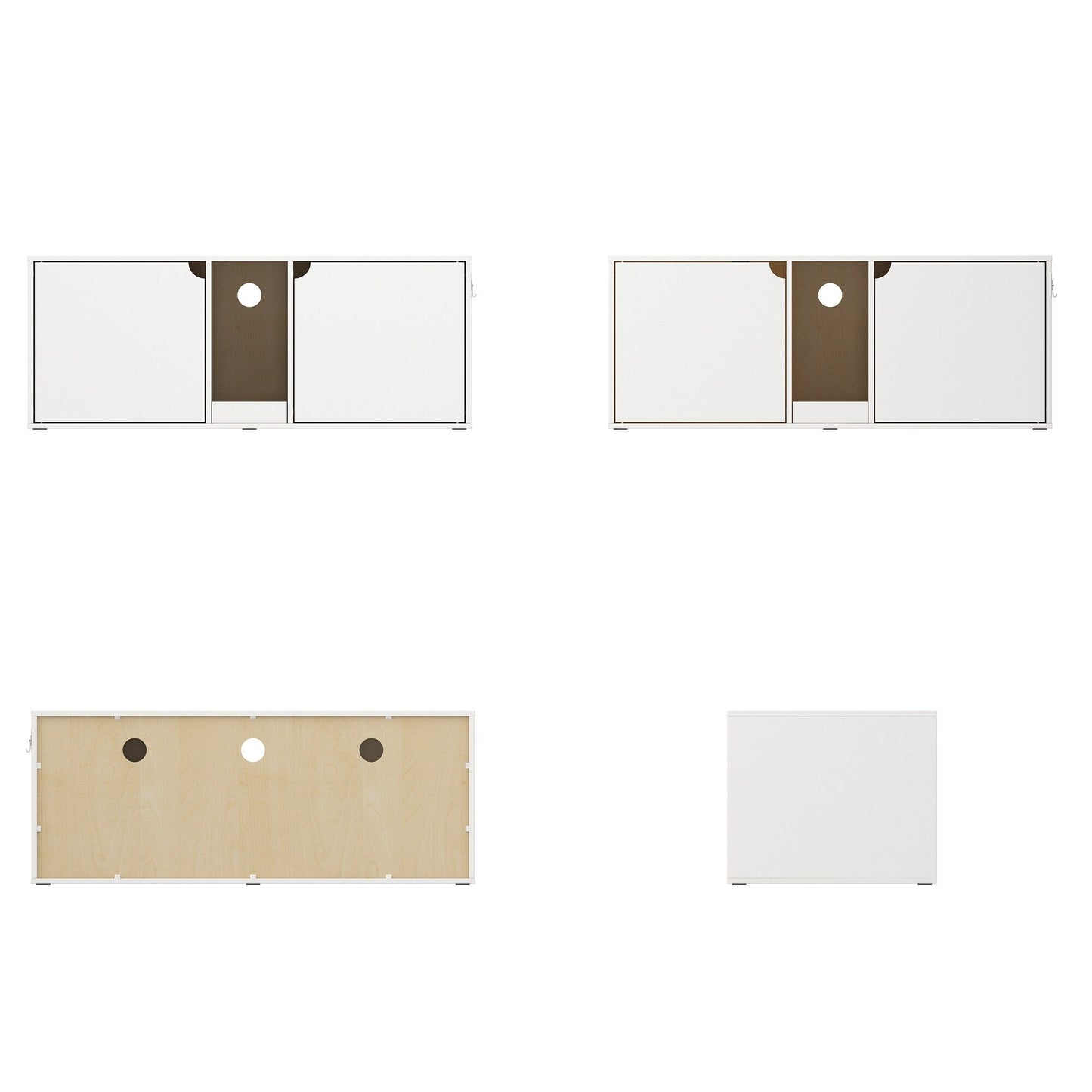 Meuble multifonctionnel pour bac à litière à double compartiment