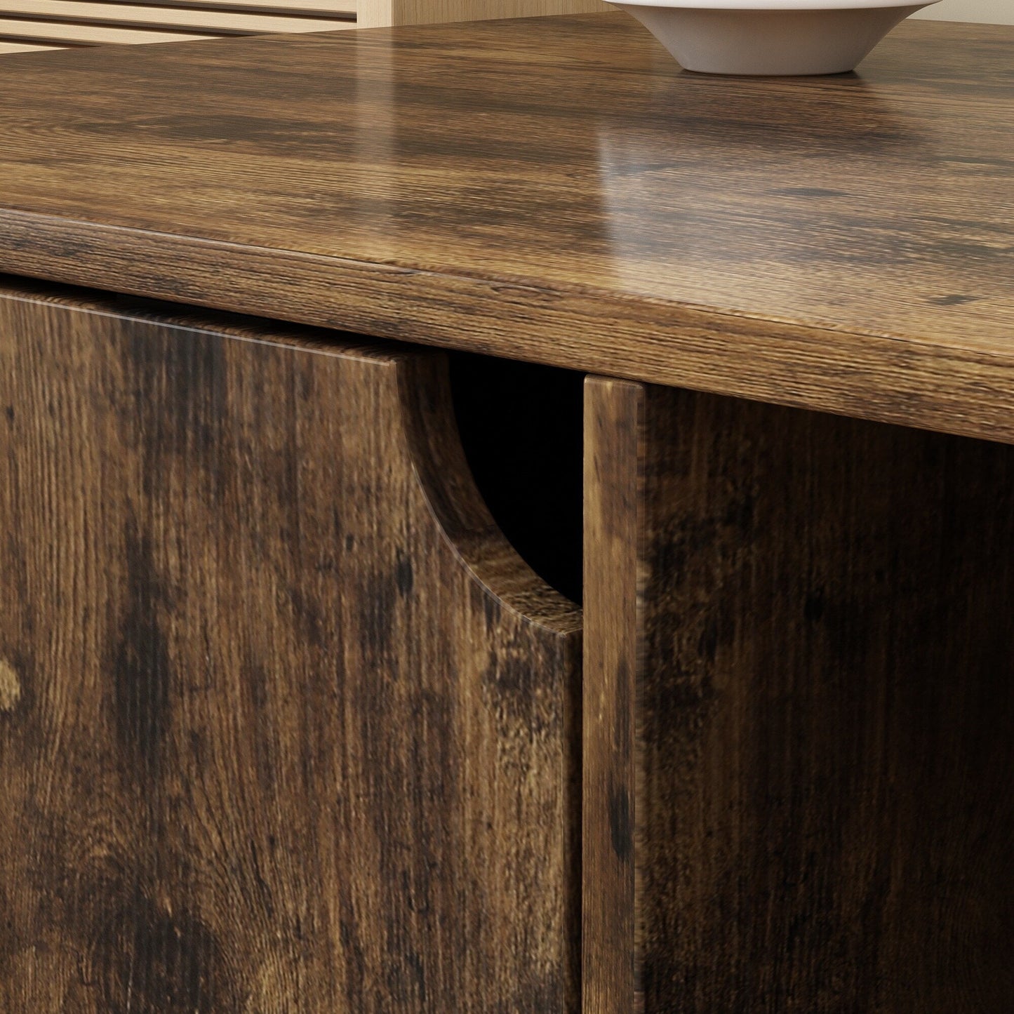 Meuble multifonctionnel pour bac à litière à double compartiment