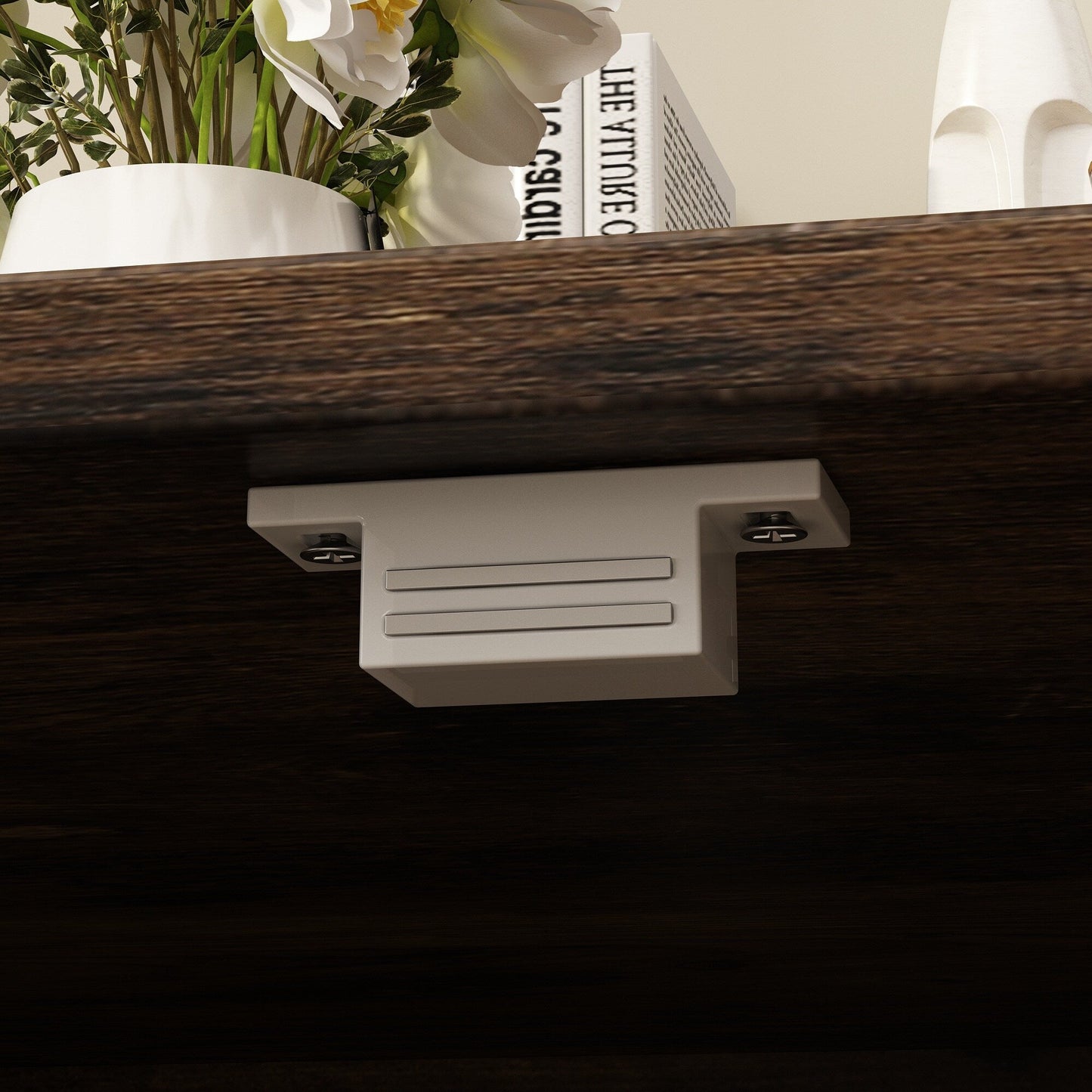 Meuble multifonctionnel pour bac à litière à double compartiment