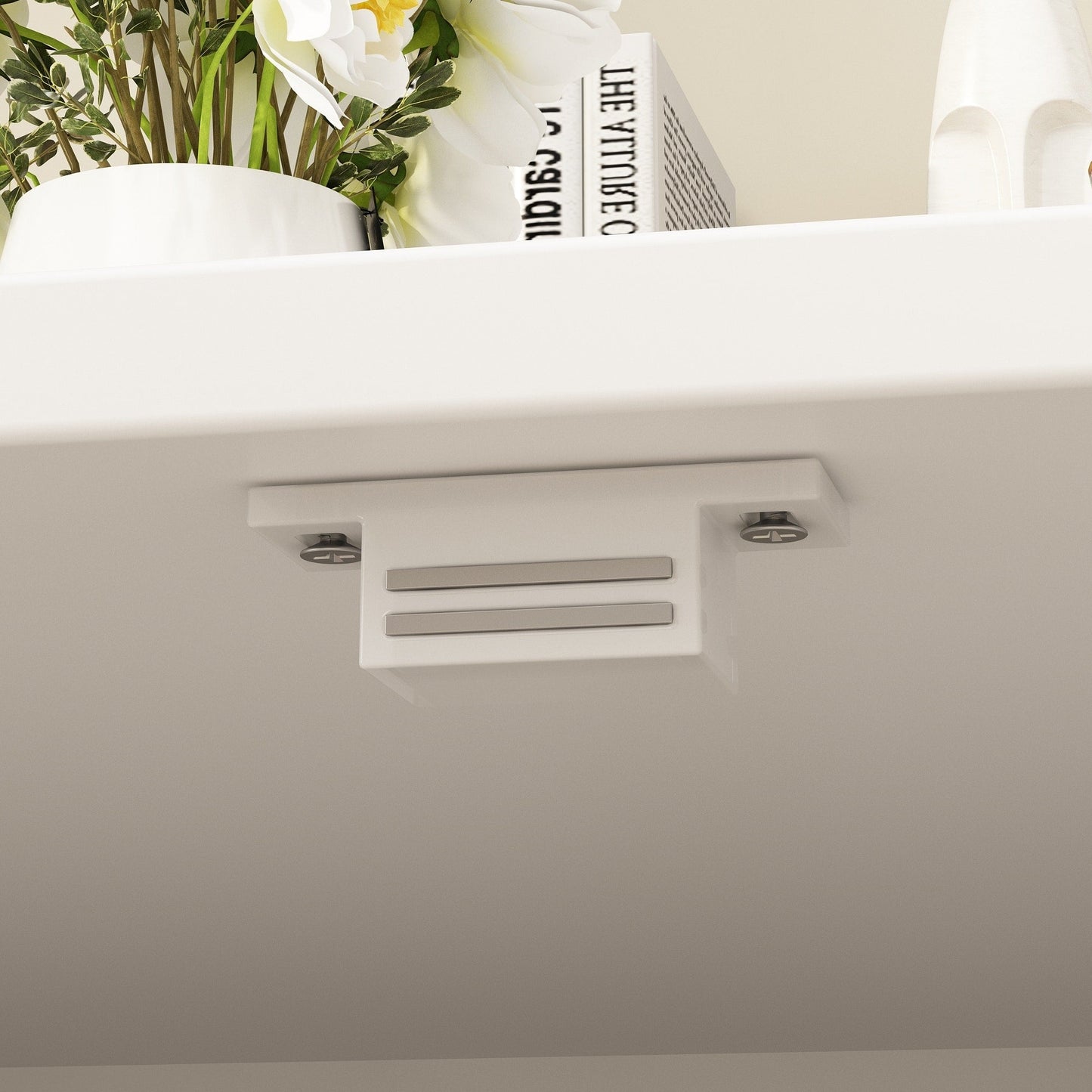 Meuble multifonctionnel pour bac à litière à double compartiment