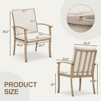 Ensemble de salle à manger de patio en aluminium EGEIROS LIFE AluLux 9 pièces avec 2 chaises pivotantes, 6 chaises et coussins lavables