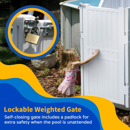 Système d'accès facile à la piscine avec barrière – 82,5 po L x 82,5 po P x 81 po H