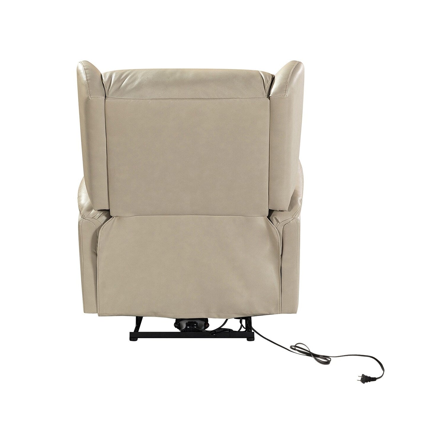 Fauteuil inclinable électrique en cuir véritable Eduardo avec port USB, lot de 2