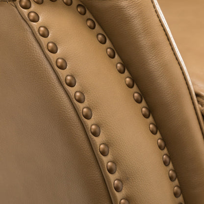 Fauteuil inclinable électrique en cuir véritable Eduardo avec port USB, lot de 2