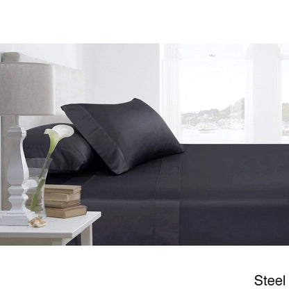 Ensemble de draps-housses en coton égyptien 600 fils, poches extra profondes