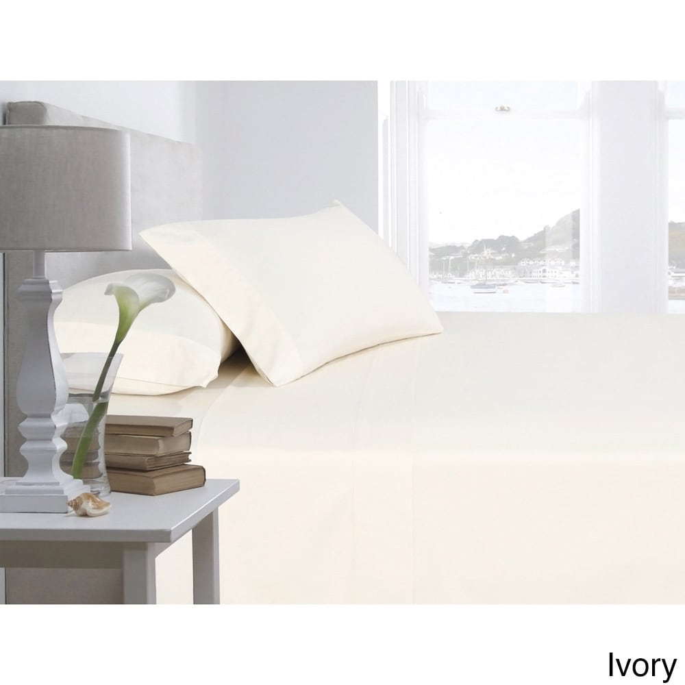 Ensemble de draps-housses en coton égyptien 600 fils, poches extra profondes