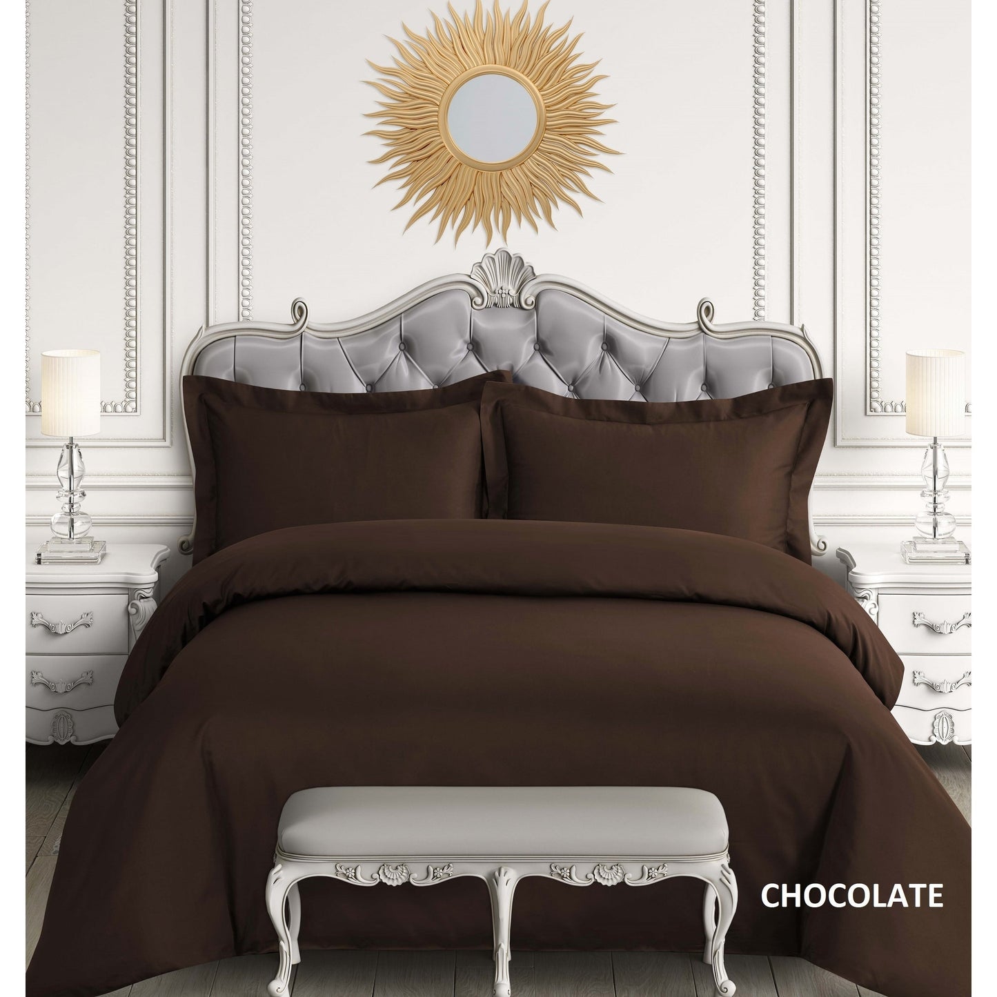 Housse de couette surdimensionnée en satin de coton égyptien 600 fils