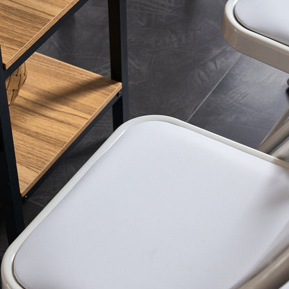 Chaises élégantes pliables en fer et PVC blanc pour congrès et expositions