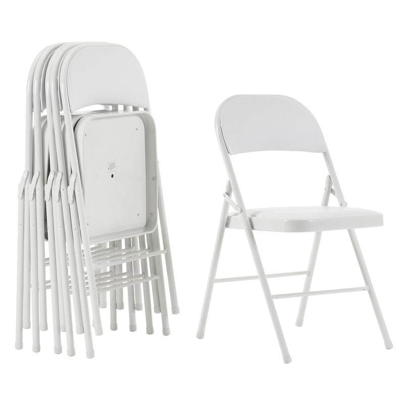 Chaises élégantes pliables en fer et PVC blanc pour congrès et expositions