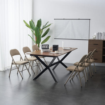 Chaises élégantes pliables en fer et PVC blanc pour congrès et expositions