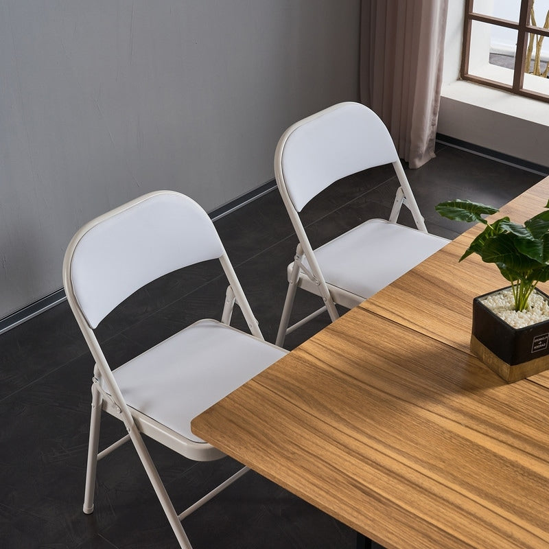 Chaises élégantes pliables en fer et PVC blanc pour congrès et expositions