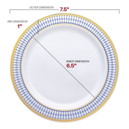 Assiettes jetables en plastique avec bordure dorée élégante - Articles de fête