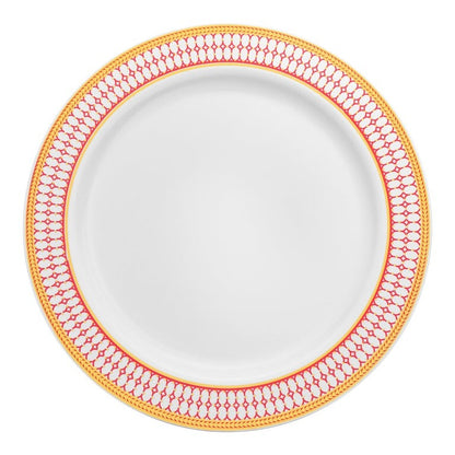 Assiettes jetables en plastique avec bordure dorée élégante - Articles de fête
