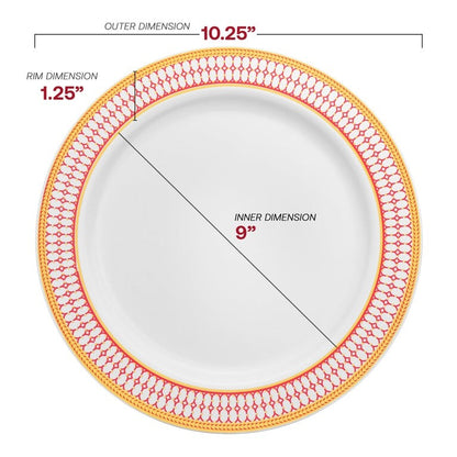 Assiettes jetables en plastique avec bordure dorée élégante - Articles de fête