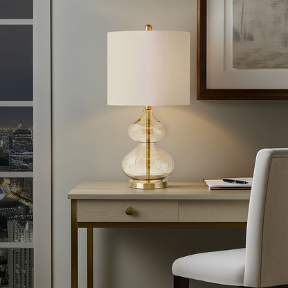 Lampe de table en verre en forme de gourde incurvée, lot de 2