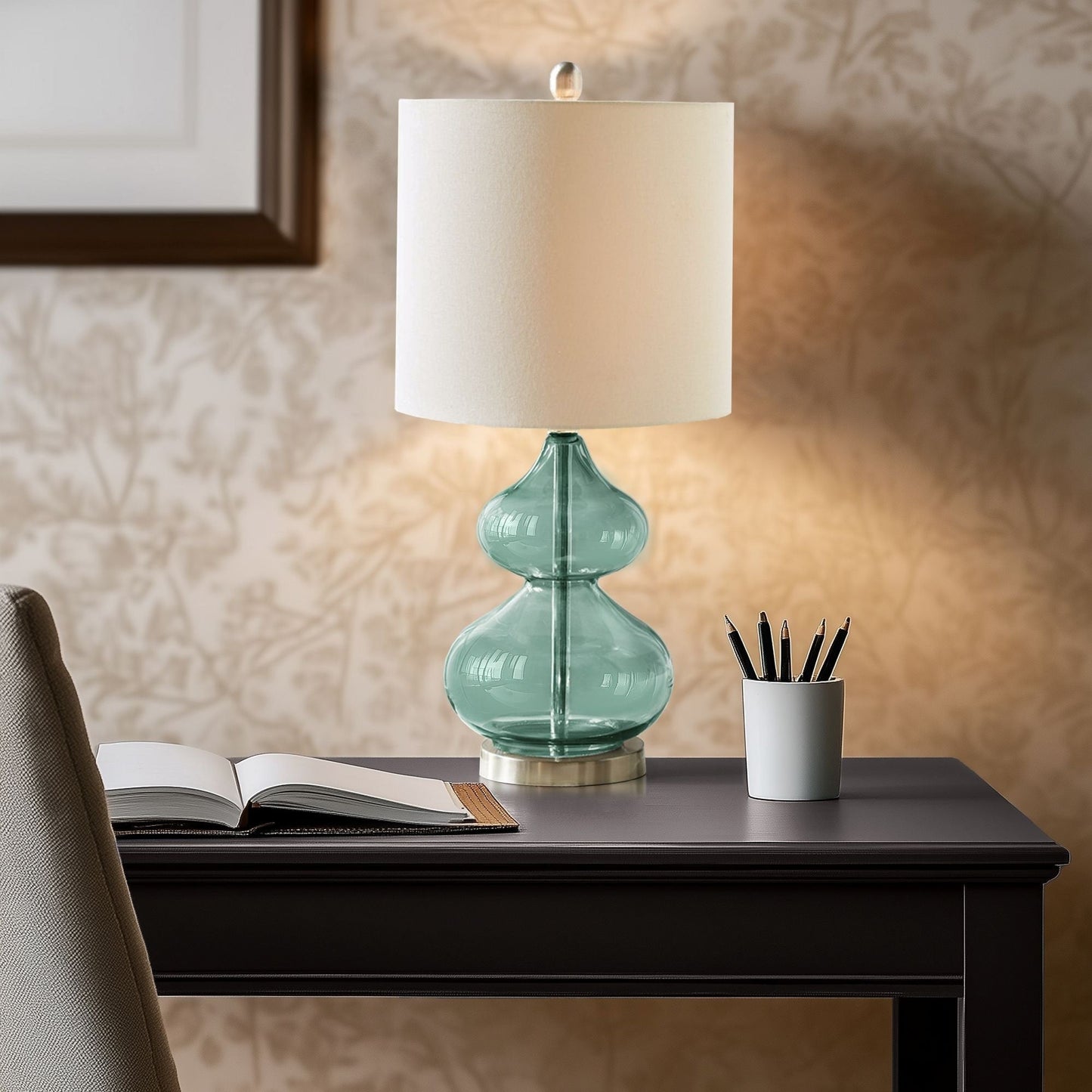 Lampe de table en verre en forme de gourde incurvée, lot de 2