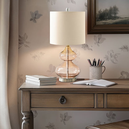 Lampe de table en verre en forme de gourde incurvée, lot de 2