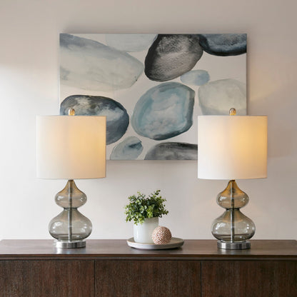 Lampe de table en verre en forme de gourde incurvée, lot de 2