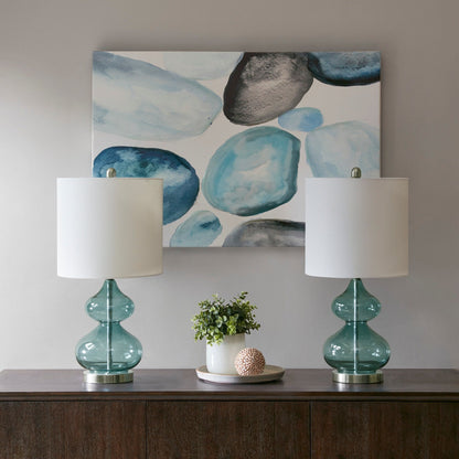 Lampe de table en verre en forme de gourde incurvée, lot de 2