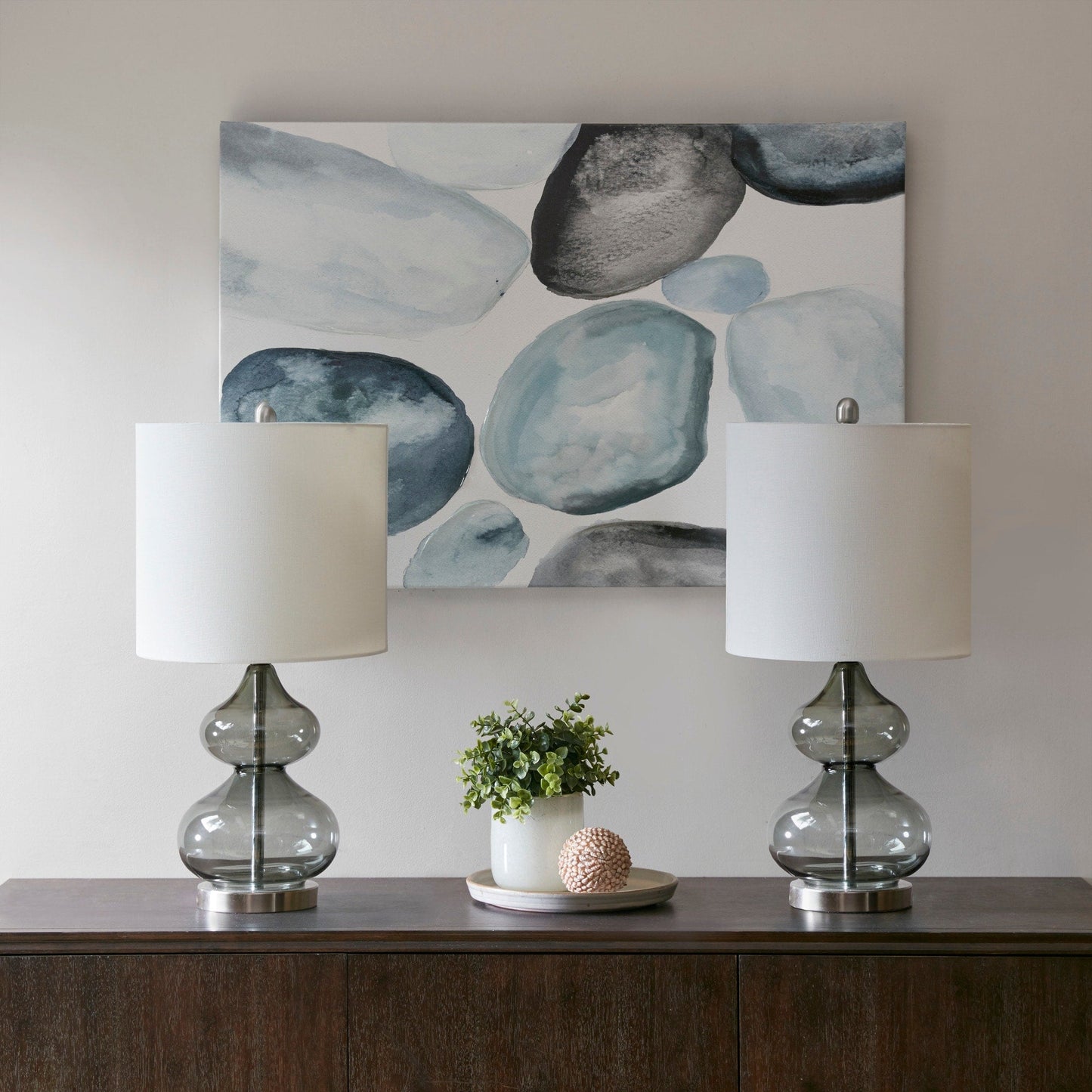 Lampe de table en verre en forme de gourde incurvée, lot de 2