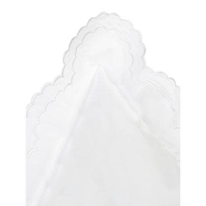 Parure de lit double festonnée en percale de coton frais brodée avec taie d'oreiller