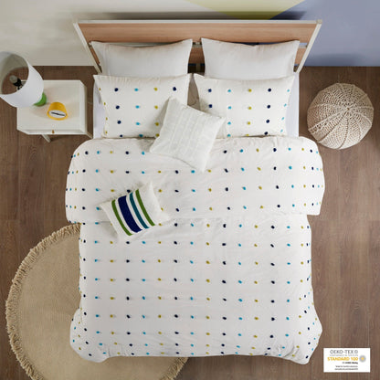 Ensemble de couette à pompons Ensley en coton jacquard par Intelligent Design Kids