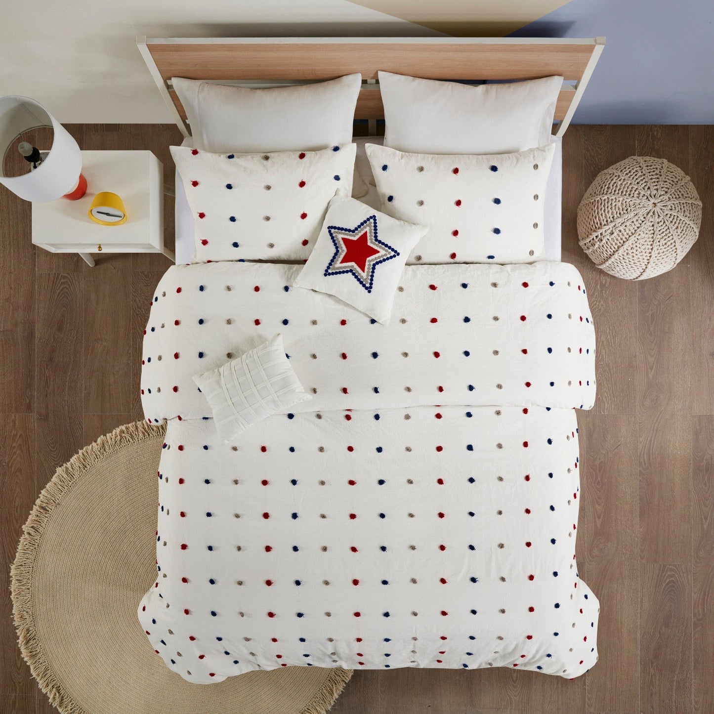 Ensemble de couette à pompons Ensley en coton jacquard par Intelligent Design Kids