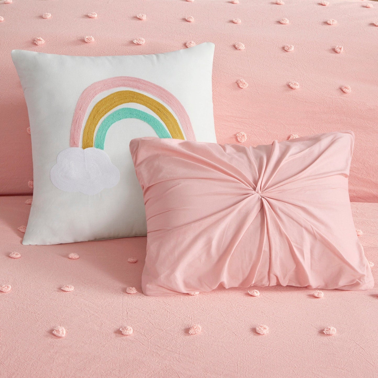 Ensemble de couette à pompons Ensley en coton jacquard par Intelligent Design Kids