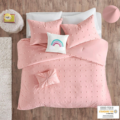 Ensemble de couette à pompons Ensley en coton jacquard par Intelligent Design Kids