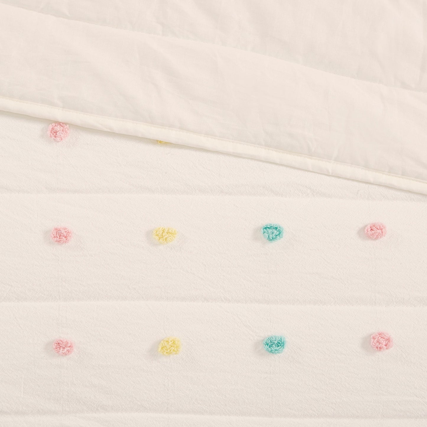 Ensemble de courtepointe en coton jacquard à pompons Ensley pour enfants Intelligent Design avec coussins décoratifs