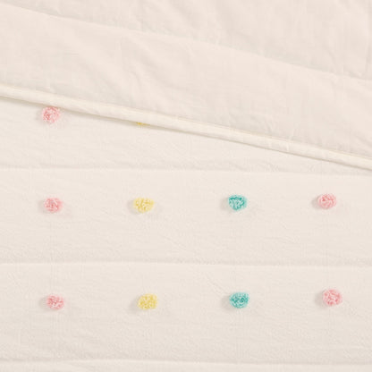 Ensemble de courtepointe en coton jacquard à pompons Ensley pour enfants Intelligent Design avec coussins décoratifs