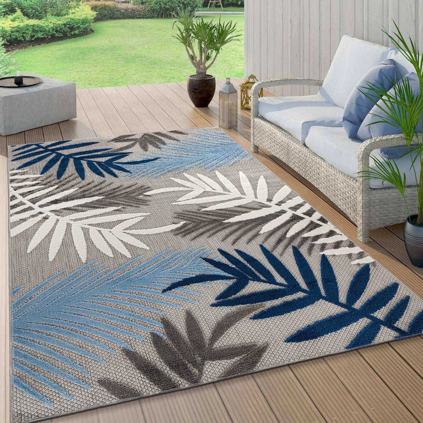 Tapis d'intérieur/extérieur Evora Palm Frond
