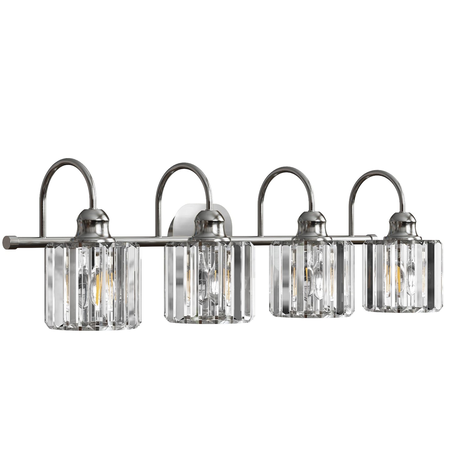 Appliques murales ExBrite modernes en or rose, à 1/2/3/4/5 lumières, avec intensité variable, en cristal, pour salle de bain