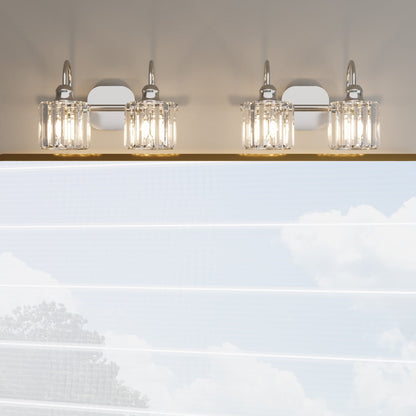 Appliques murales ExBrite modernes en or rose, à 1/2/3/4/5 lumières, avec intensité variable, en cristal, pour salle de bain