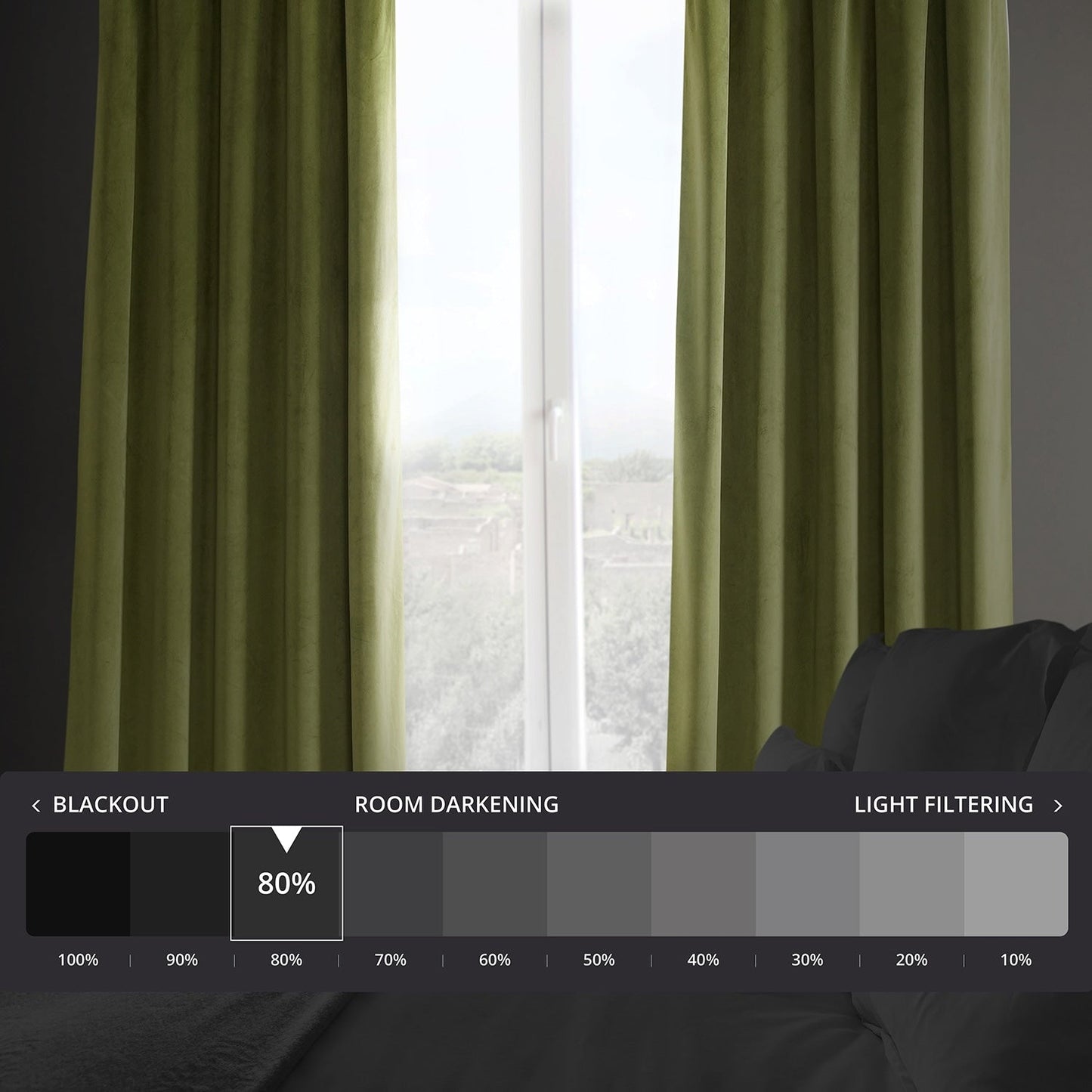 Rideaux occultants en velours peluche Heritage d'Exclusive Fabrics (1 panneau) - Rideaux en velours de luxe pour chambre et salon.