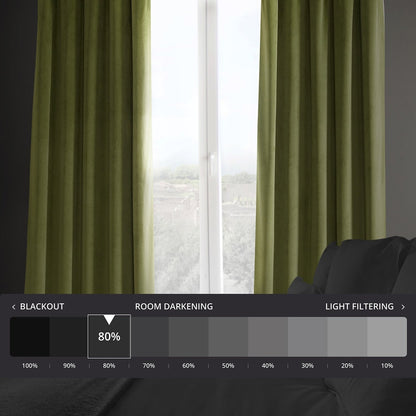 Rideaux occultants en velours peluche Heritage d'Exclusive Fabrics (1 panneau) - Rideaux en velours de luxe pour chambre et salon.