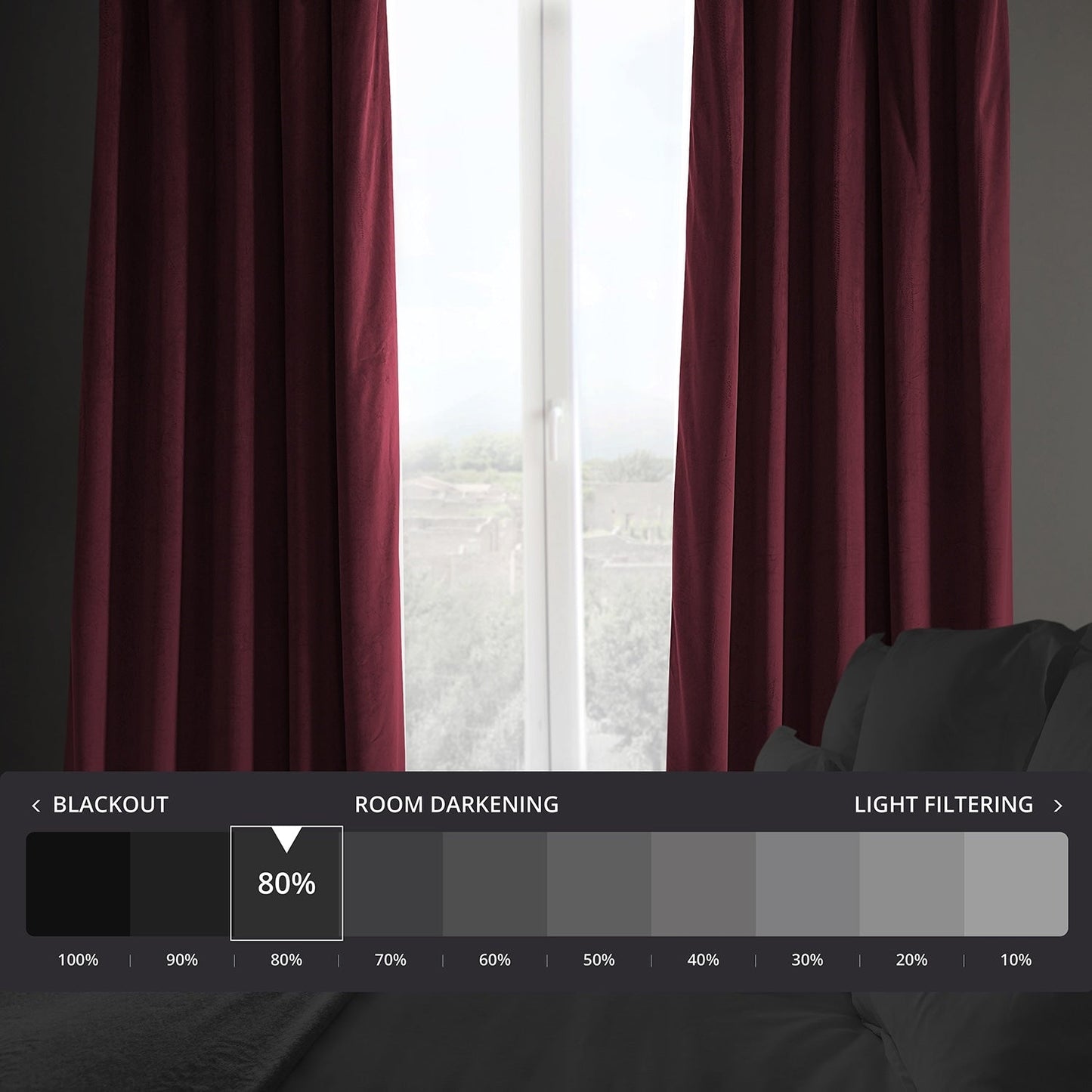 Rideaux occultants en velours peluche Heritage d'Exclusive Fabrics (1 panneau) - Rideaux en velours de luxe pour chambre et salon.