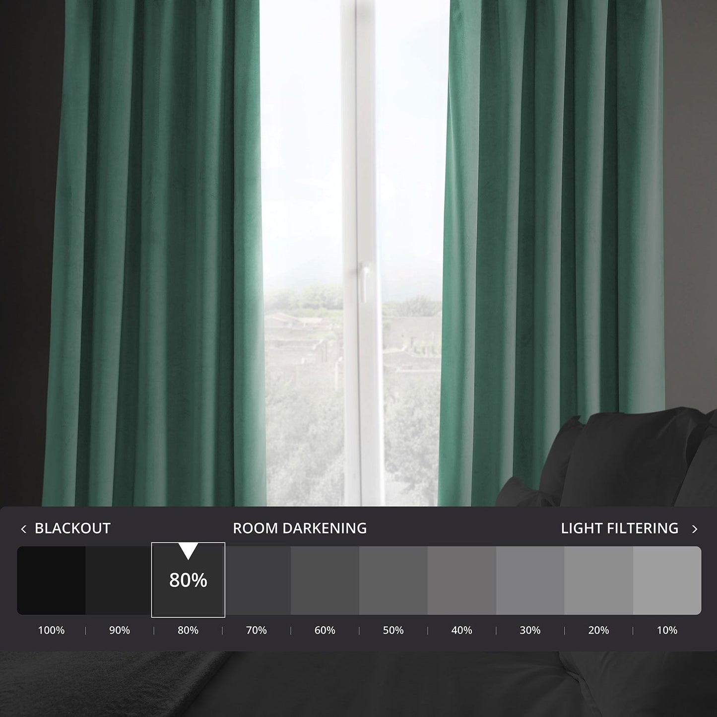 Rideaux occultants en velours peluche Heritage d'Exclusive Fabrics (1 panneau) - Rideaux en velours de luxe pour chambre et salon.