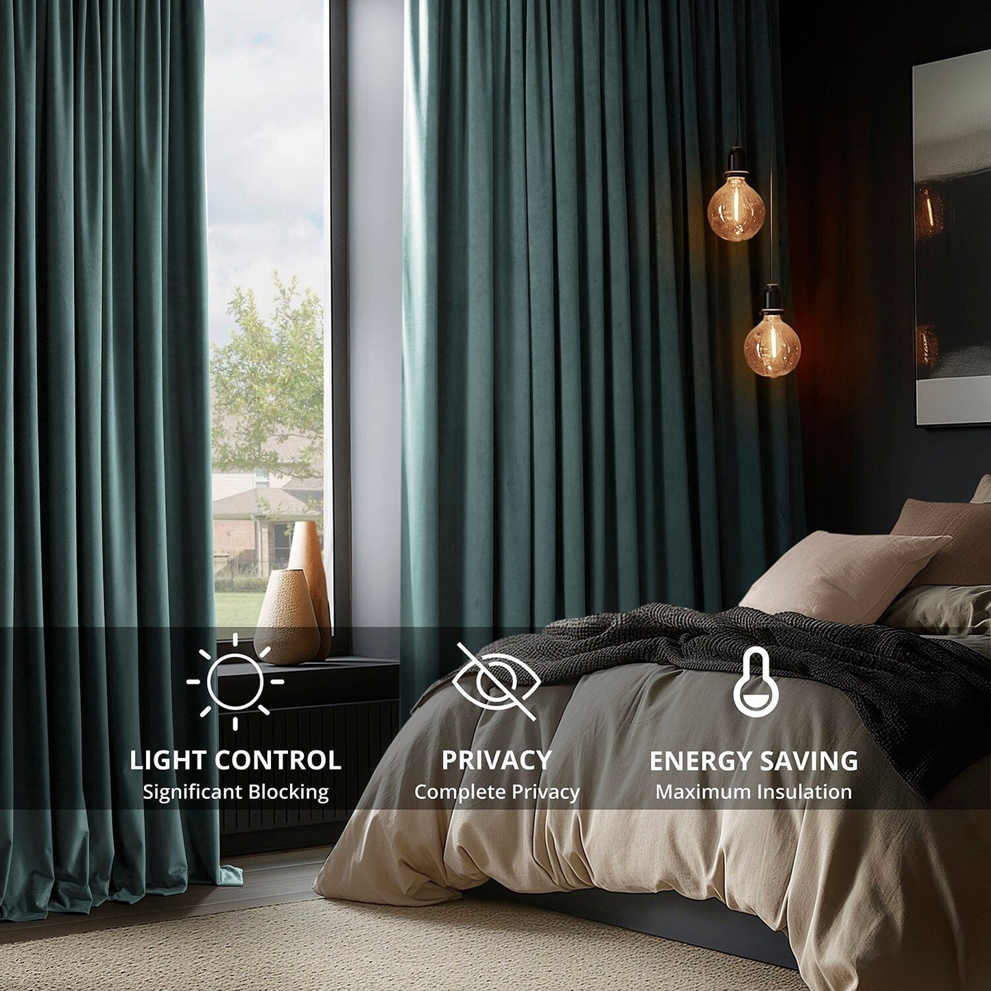 Rideau occultant en velours signature Exclusive Fabrics (1 panneau)