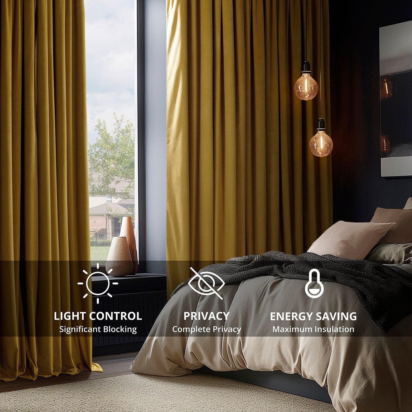 Rideau occultant en velours signature Exclusive Fabrics (1 panneau)