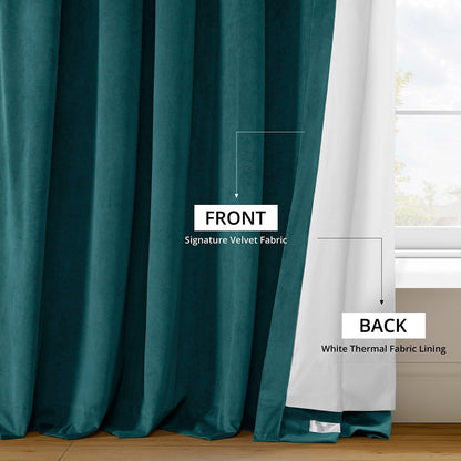 Rideaux occultants extra larges en velours Signature Exclusive Fabrics (1 panneau) - Luxueux rideaux occultants