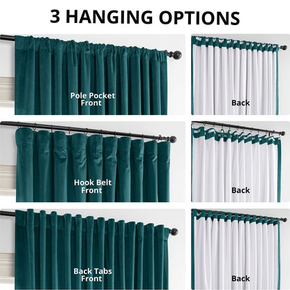 Rideaux occultants extra larges en velours Signature Exclusive Fabrics (1 panneau) - Luxueux rideaux occultants