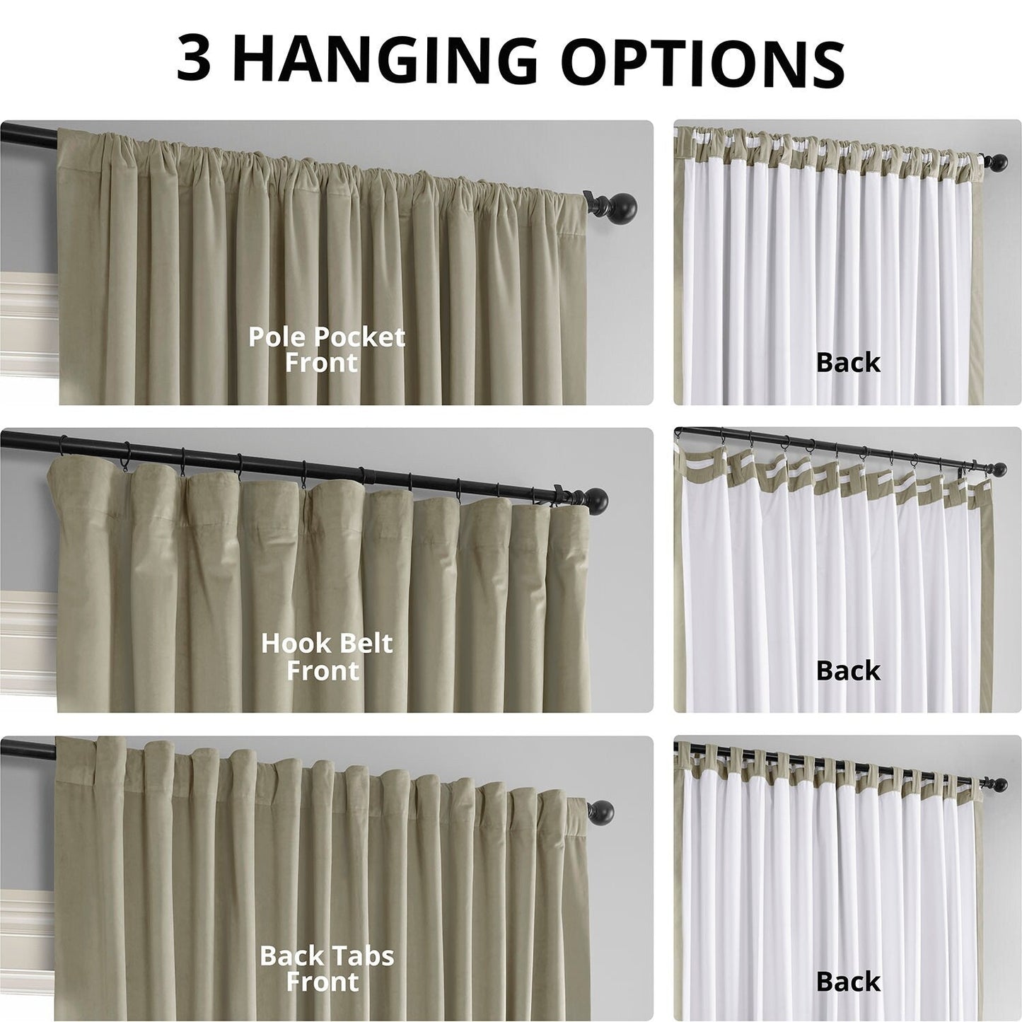 Rideaux occultants extra larges en velours Signature Exclusive Fabrics (1 panneau) - Luxueux rideaux occultants