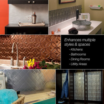 Panneau mural horizontal FASÄDE Current en PVC blanc brillant, 122 cm x 244 cm