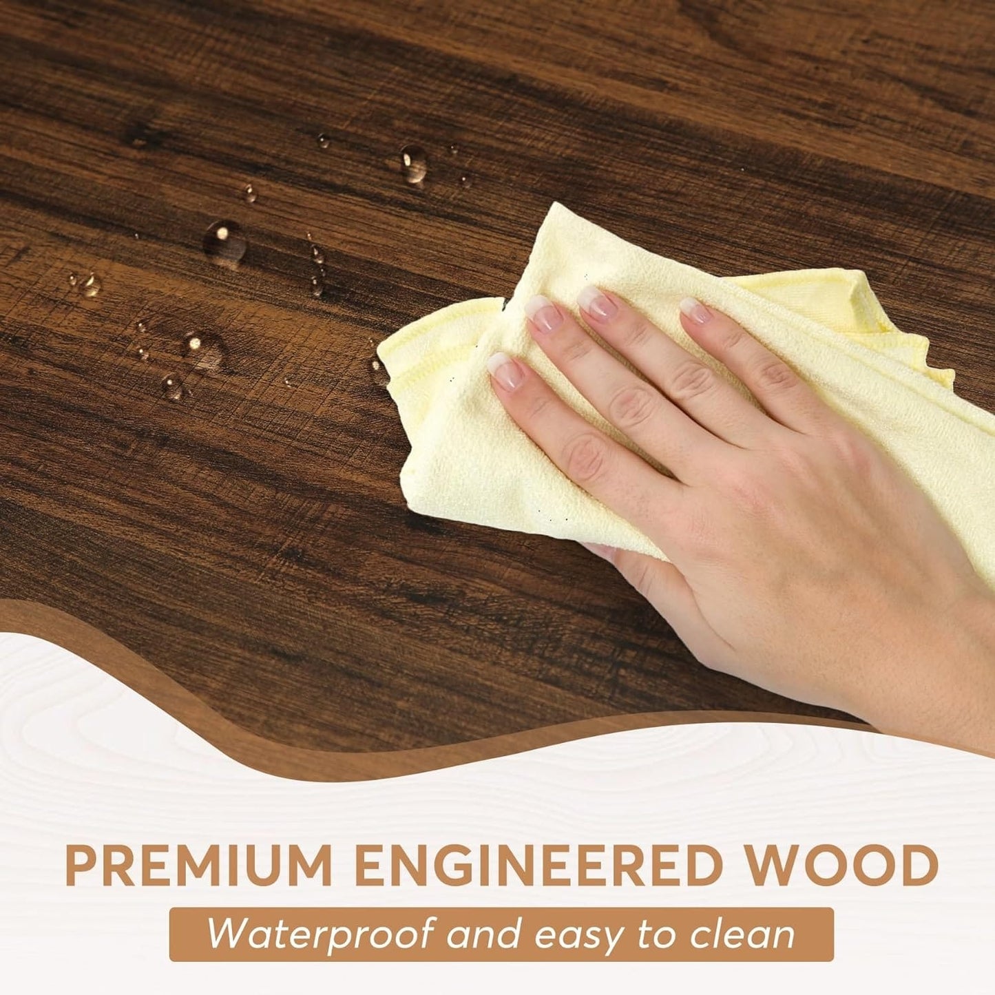 Table à manger de style ferme pour 6 personnes, table de cuisine rectangulaire en bois de 70,8 pouces