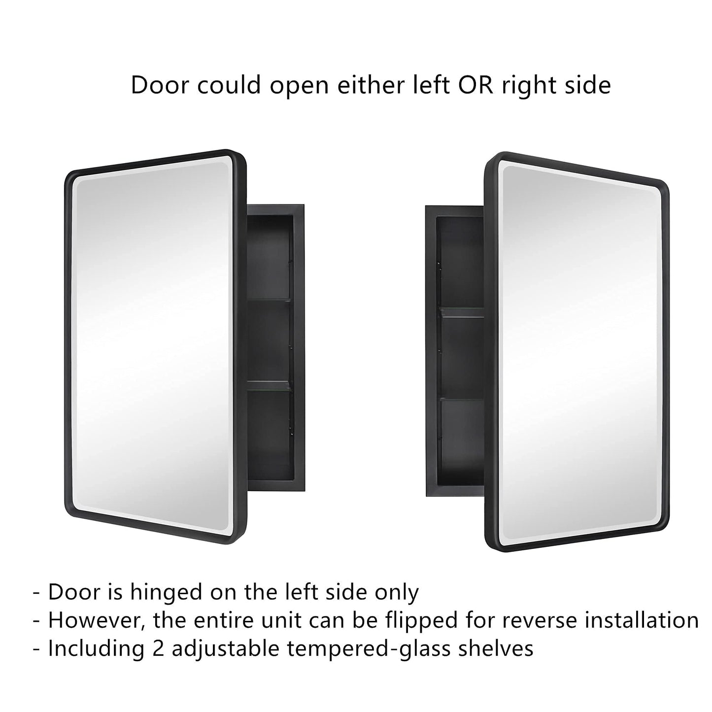 Armoires à pharmacie encastrées en métal style ferme TEHOME avec miroir